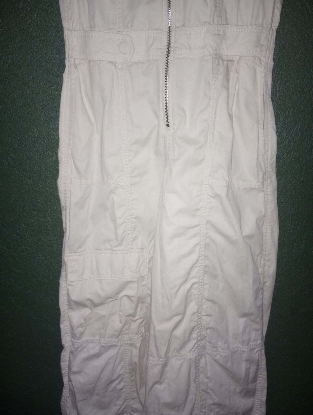 Zara Cream Ivory Wide Leg Jumpsuit Rolled Short Sleeves Pockets Front Zip S - Picture 11 of 15